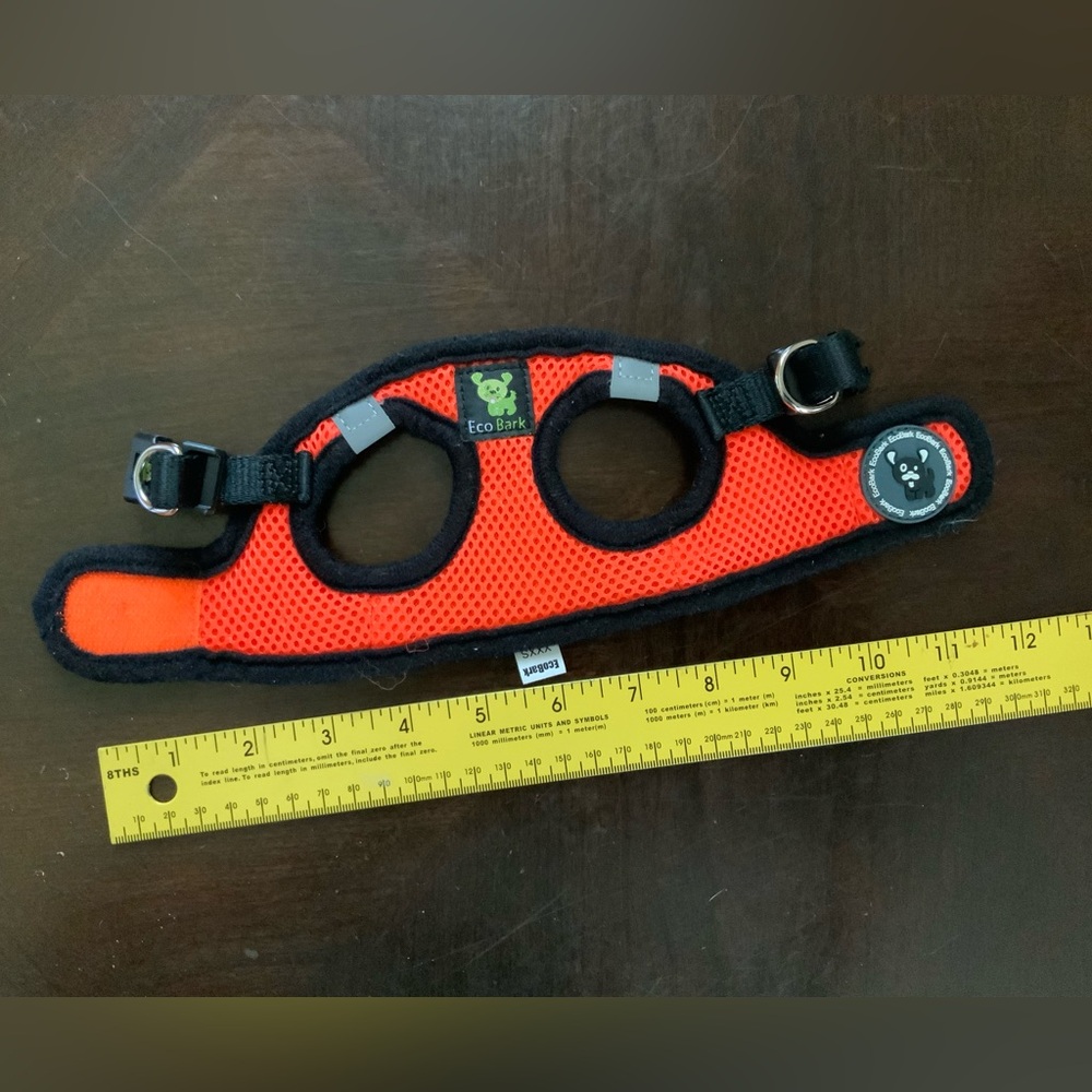 XXXSmall 12 inch Ecobark Safety orange reflective step-in dog harness +collar - Picture 4 of 8